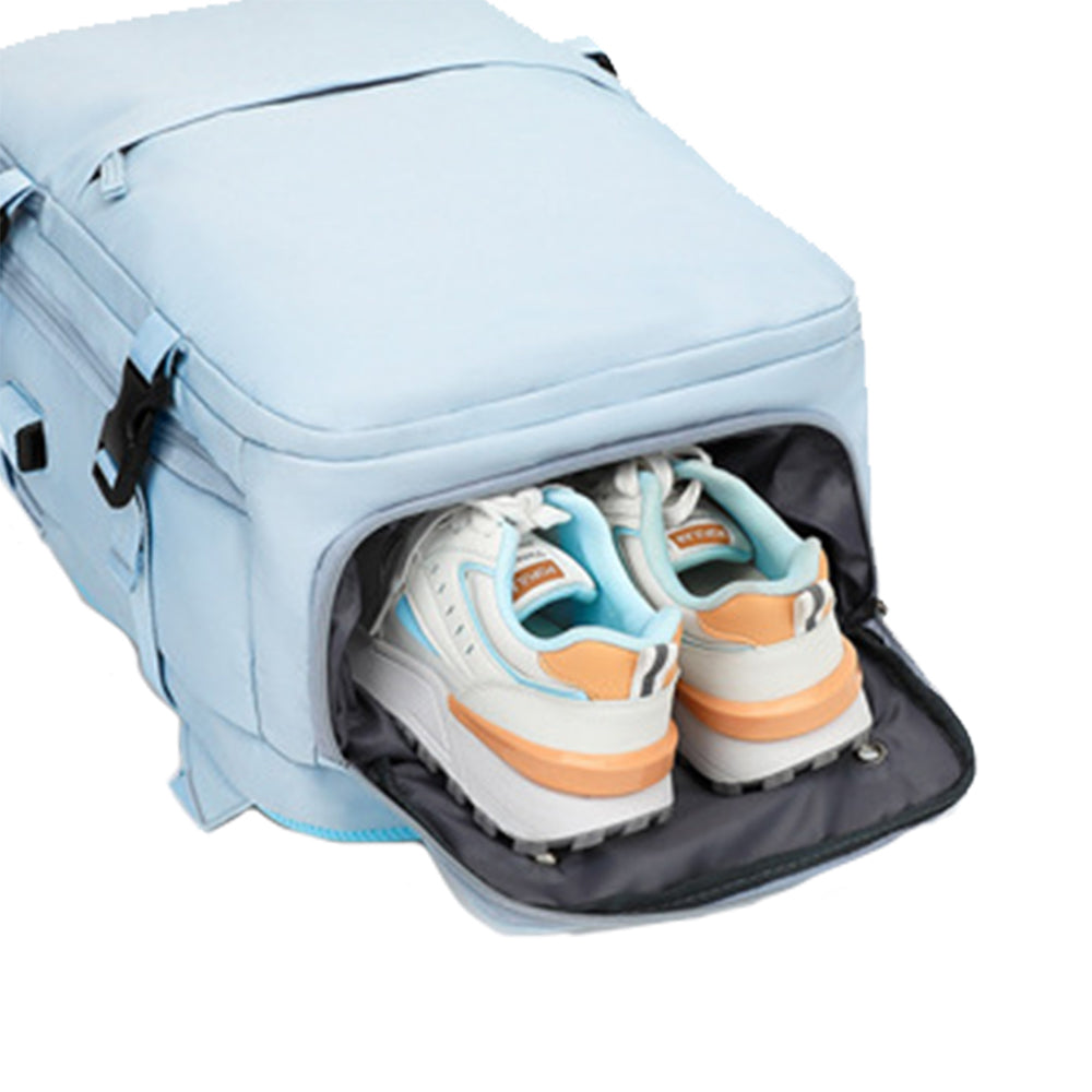 Travel Backpack Airline Carry On Backpack Water Resistant Sports Luggage Bag with Shoe Compartment Blue
