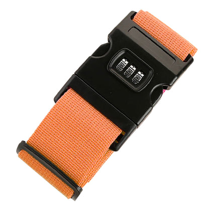 200cm Cross Packing Luggage Strap with Combination Lock - Orange