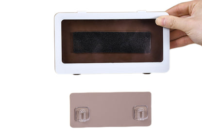 2Pcs Bathroom Waterproof Anti-Fog Wall Mount Shower Phone Storage Case-White