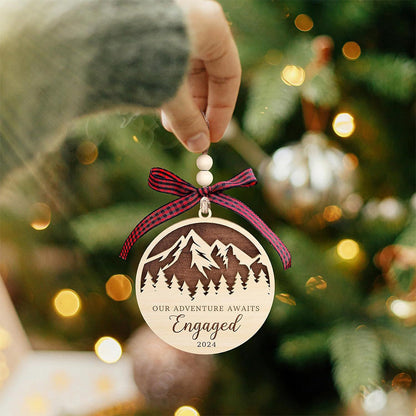 2024  Christmas Ornament Wooden Marriage Ornament for Couples  Engaged Style