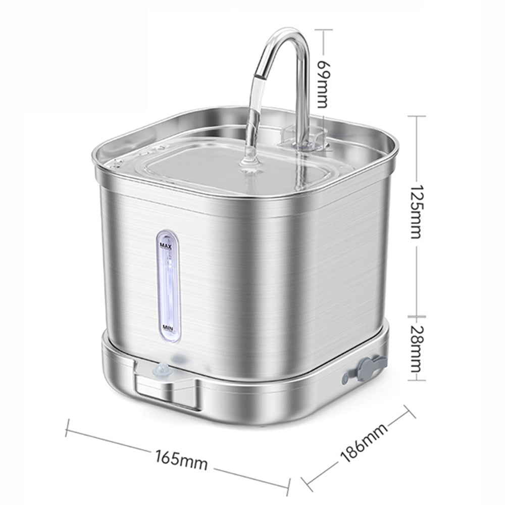 2L Stainless Steel Cat Water Fountain