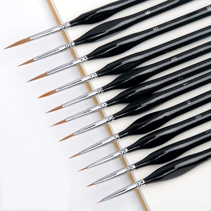 11 PCS Artist Paint Brush Set Detail Painting Brush-Black
