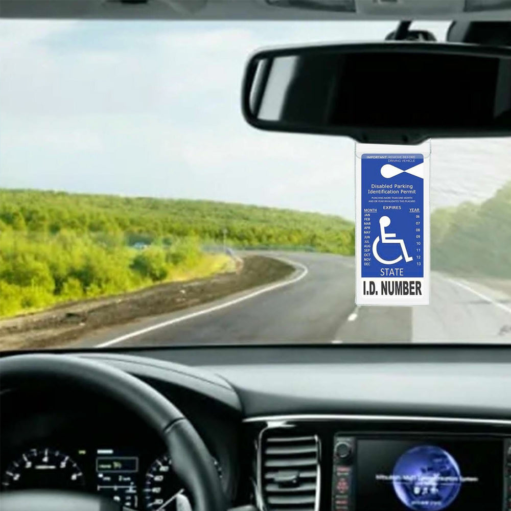 Set of 2Pcs Clear Handicap Placard Holder for Auto Handicapped Placard Protector Cover Hanging Sleeve