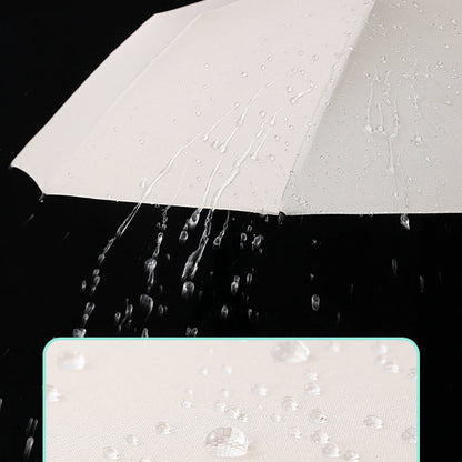 Automatic Folding Umbrella UV Protection Sun Umbrella with Safe Reflective Stripe Beige