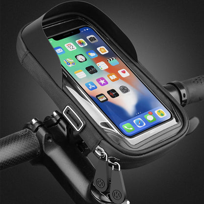 Waterproof Bike Phone Holder Fully Enclosed Touch Sensitive Bike Handlebar Phone Mount-Black