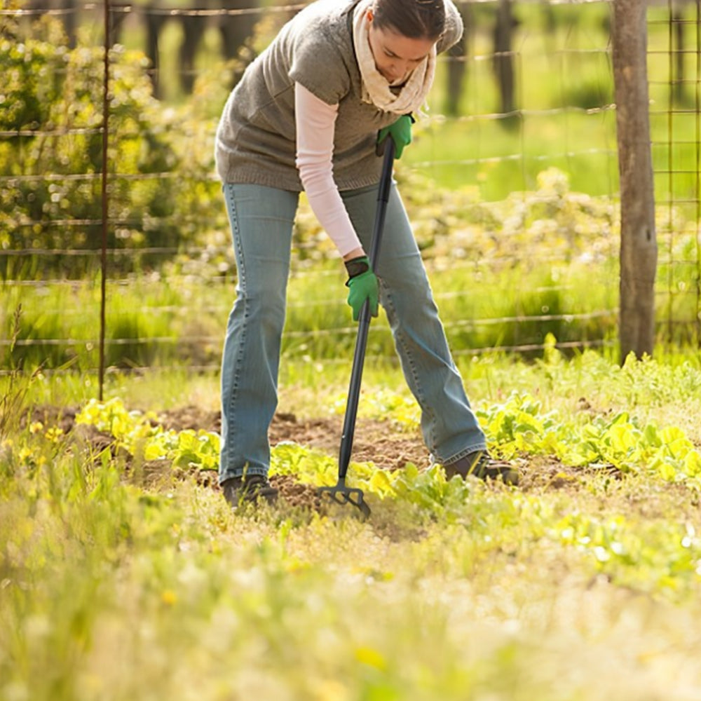 2-in-1 Garden Hoe Long Stirrup Hoe Garden Tool with Adjustable Handle
