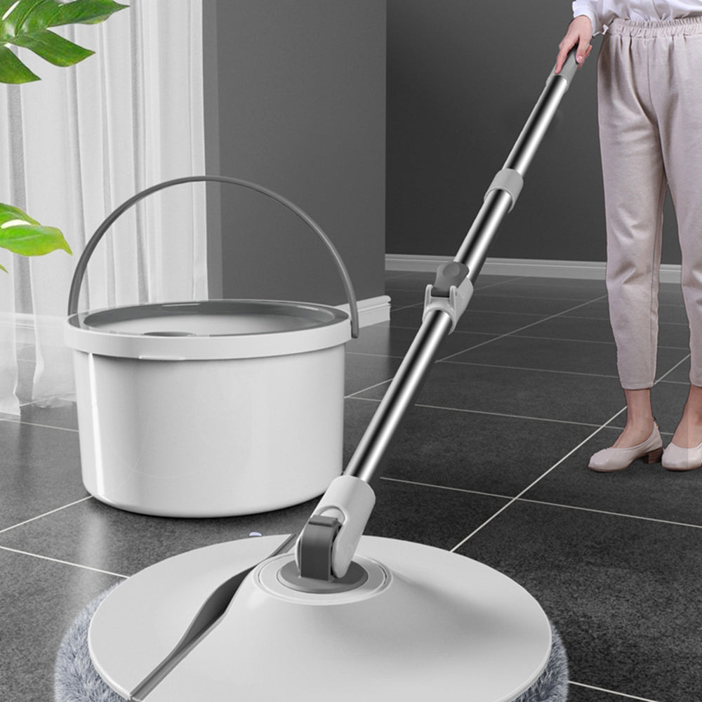 360 Degrees Rotatable Mop Bucket Kit Extendable Handle Floor Wall Cleaning Mop with 4 Replacement Mop Pads