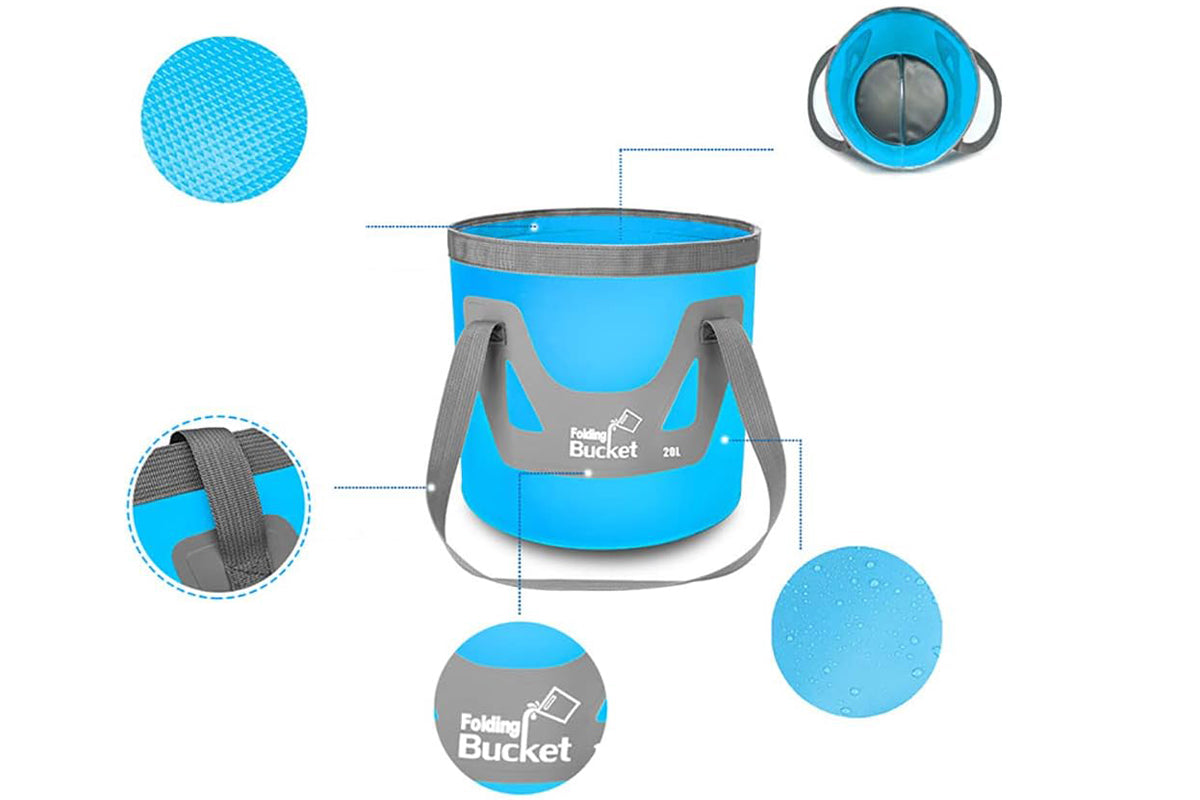 2Pcs 20L Collapsible Buckets with Handle Camping Water Storage Container Portable Folding Bucket for Fishing Camping Car Washing
