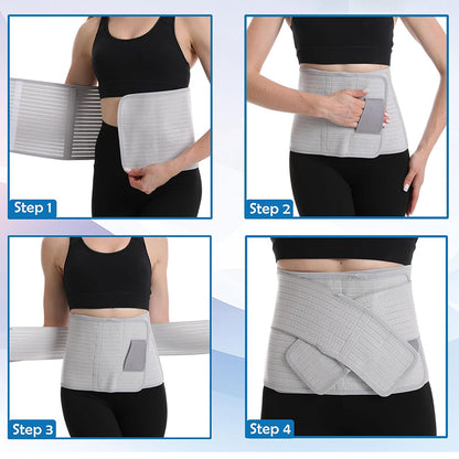 Bamboo Charcoal Fiber Belly Band Postpartum Abdominal Binder for Women-Grey