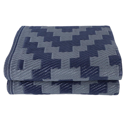 Camping Mat Outdoor Woven Mat Waterproof Reversible Picnic Rug for Beach Tent-Grey