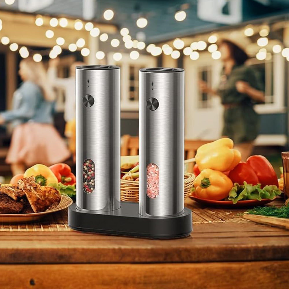 2Pcs Stainless Steel Salt and Pepper Grinder Set Shakers for Kitchen