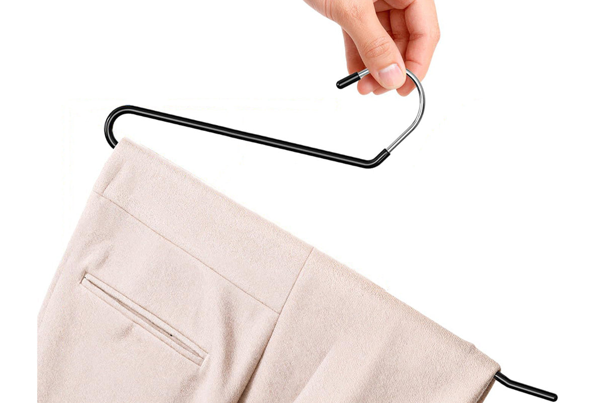10 Piece Open Pant Hangers - Black