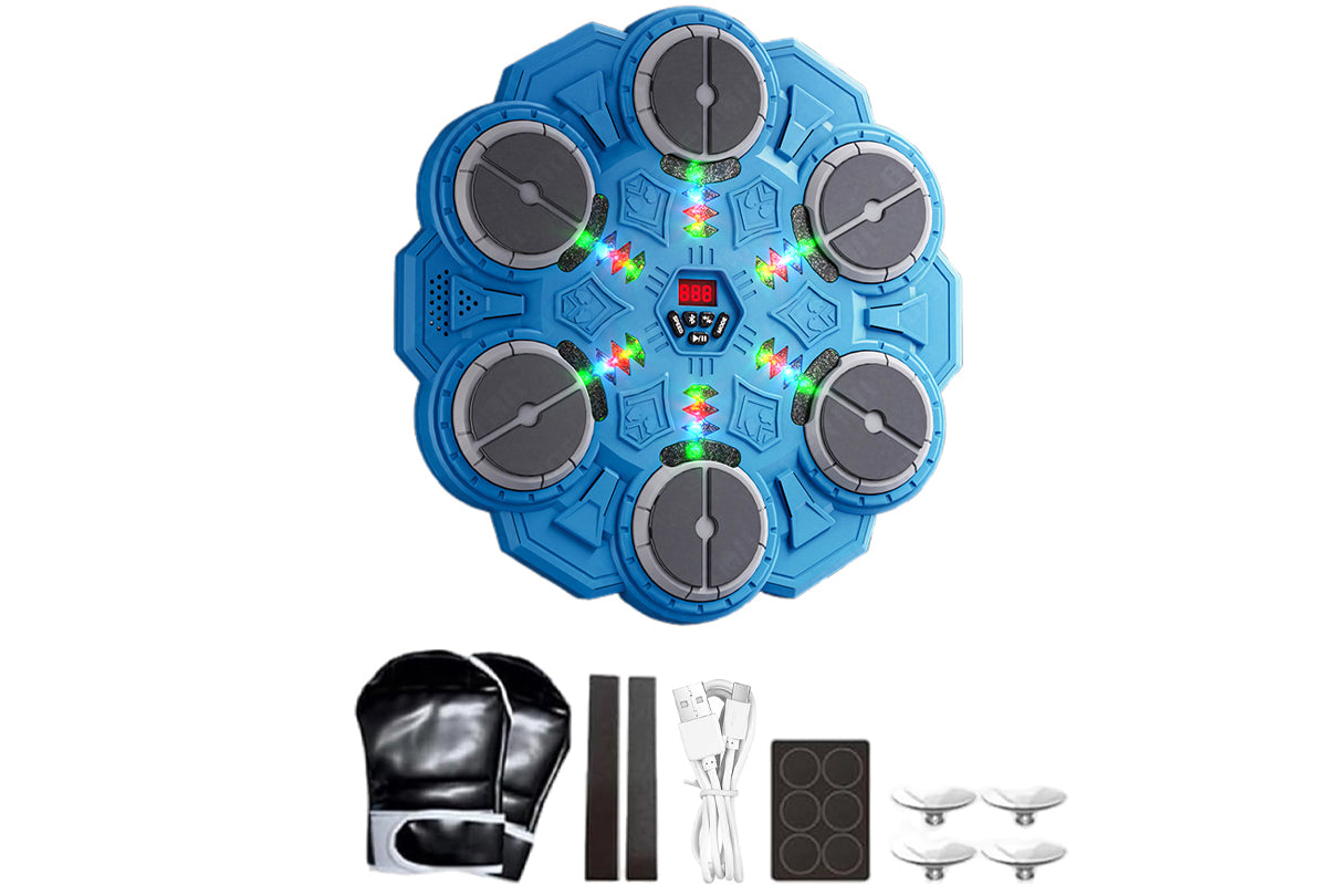 Boxing Machine for boy and girls Aged 6 Wall-Mounted Bluetooth Punching Bag for Birthday-Blue