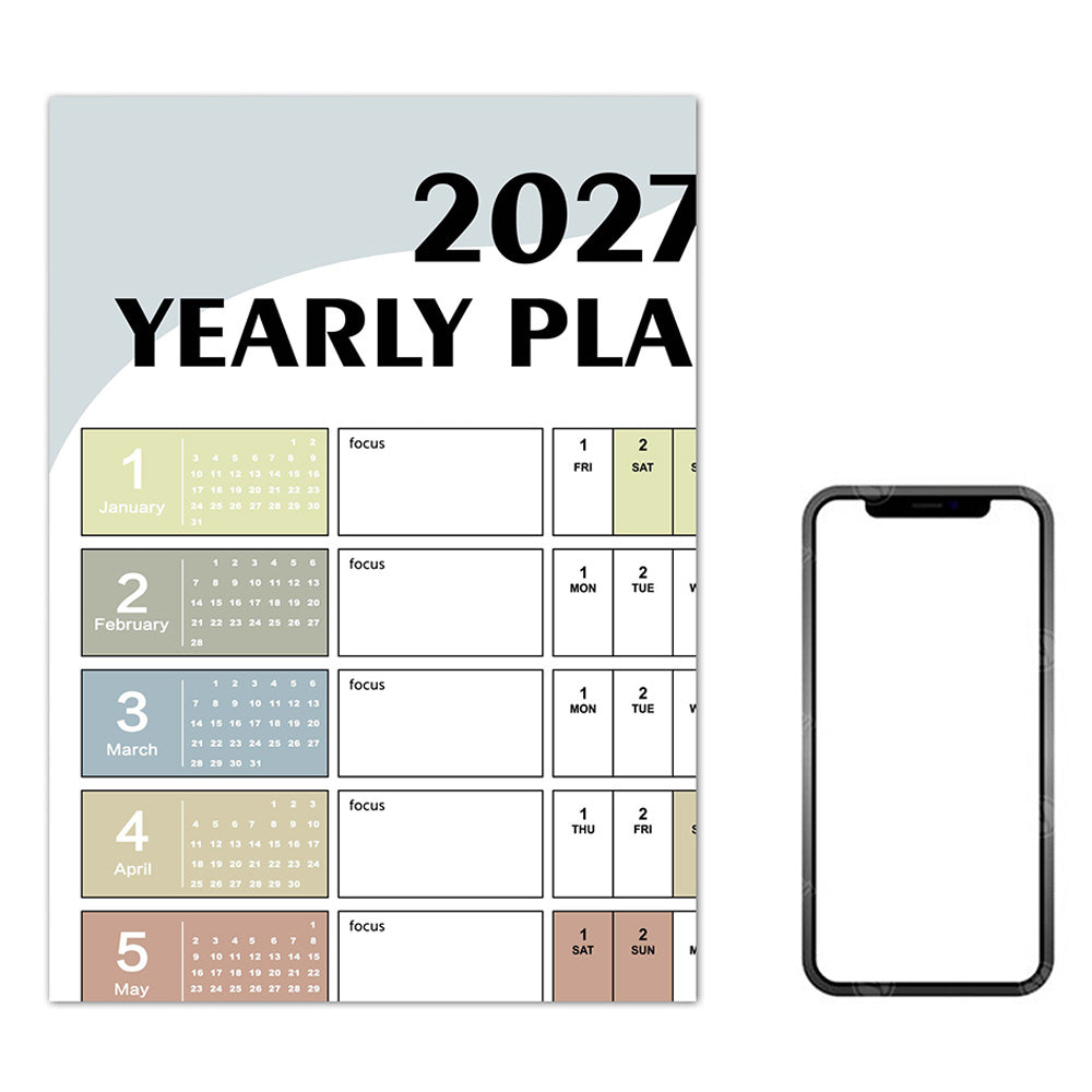 2027 Full Year Wall Calendar - Style3