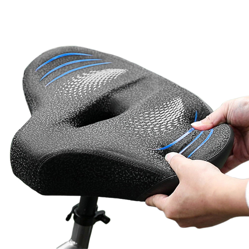Padded Bike Seat Cushion Extra Padding Bicycle Seat Comfortable Saddle Blue