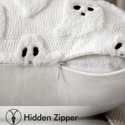 2 Pack Halloween Ghost Pillow Covers Plush Cushion Covers