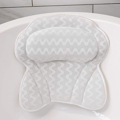 4D Bath Pillows Bathtub Rest Pillow Spa Neck and Back Support Headrest with Suction Cups Style 3