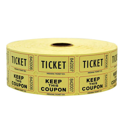 1000Pcs Tacticai Raffle Tickets for Carnivals Events Entry Reward Fundraiser Prizes Yellow