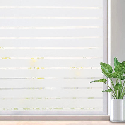 Frosted Stripe Glass Window Privacy Film Static Window Sticker Office Bathroom Decor