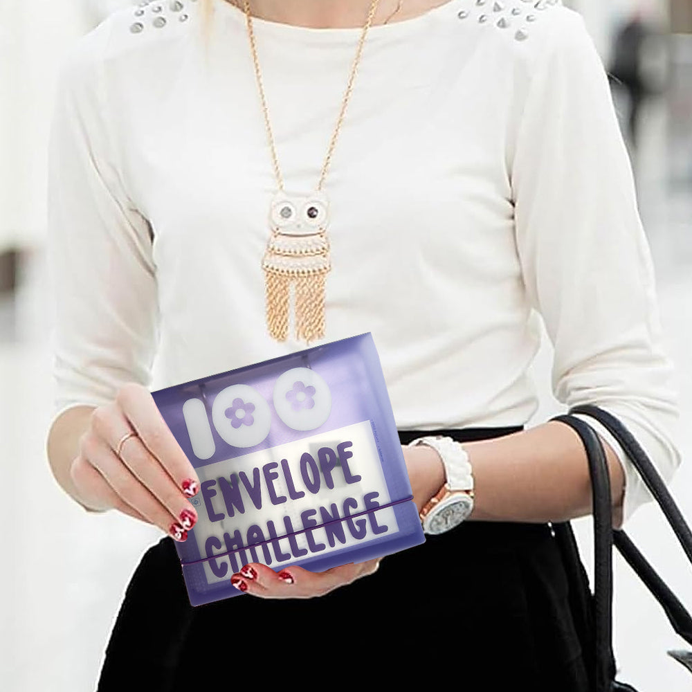 100 Envelope Challenge Binder Budget Binder Money Saving Challenge Book Purple