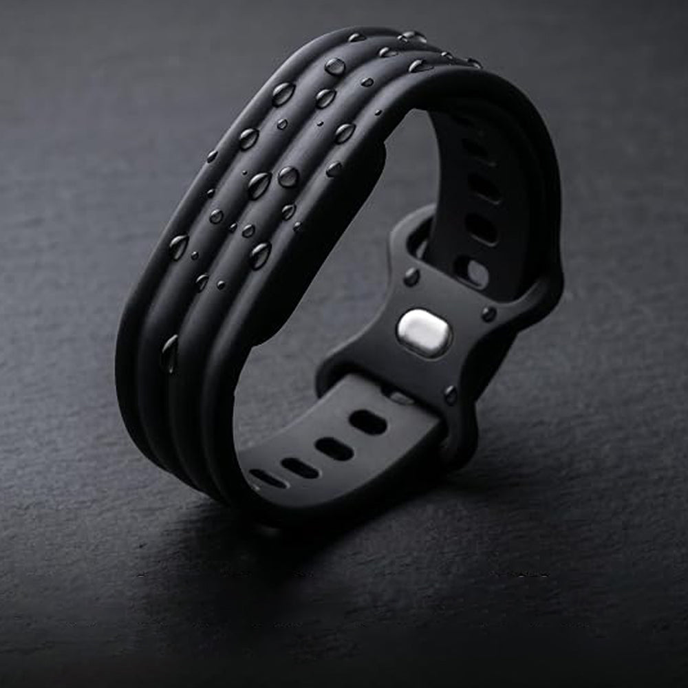 2 Piece Silicone Band Replacement for Google Fitbit Air- Black and Beige