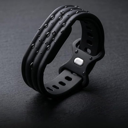 2 Piece Silicone Band Replacement for Google Fitbit Air- Black and Beige