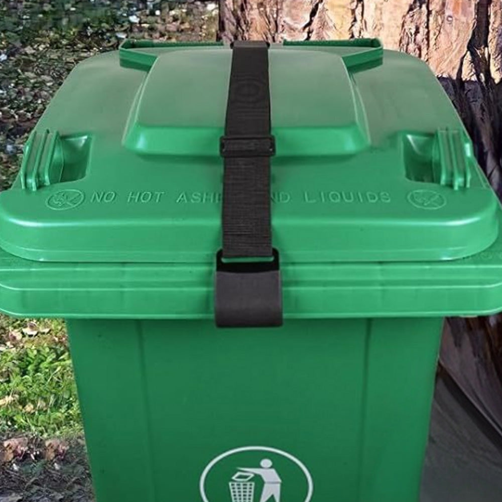 4Pcs Trash Can Lock Straps Adjustable Metal Garbage Bin Lid Locking Bands