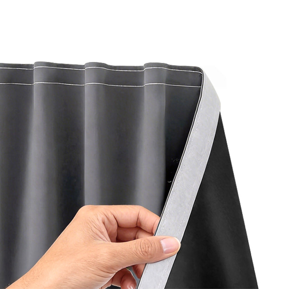 No Drill Adhesive Blackout Curtains-Grey