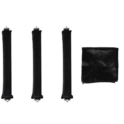 Heatless Overnight Curlers Set No Heat Curling Headband with Rods for Long Hair Black