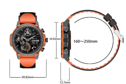 Smart Watch 1.43-Inch Fitness Watch with 24H Heart Rate Blood Pressure Blood Oxygen Female Physiological Flashlight Activity Tracker-Orange