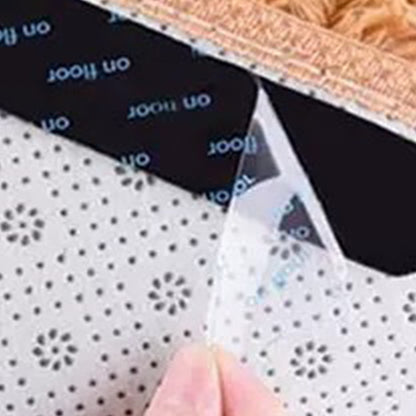 PU Rug Gripper Tape Non Slip Washable Reusable Carpet Stickers - Black