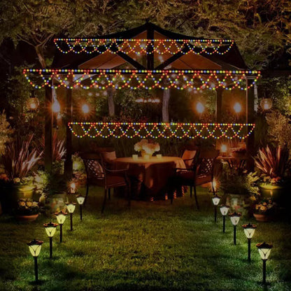 138 LED Eave String Solar Lights with 8 Modes for Christmas - Mixed Color