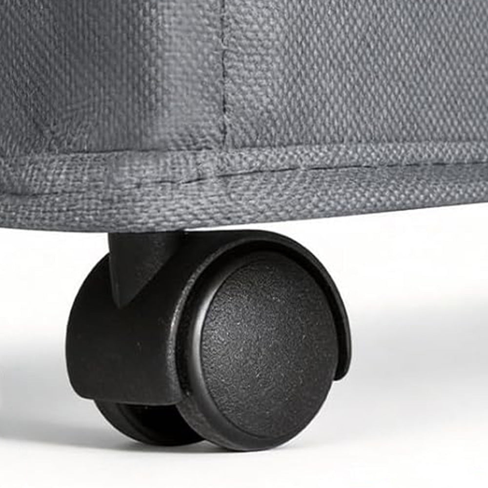 65L Laundry Basket with Wheels and Lid-Grey