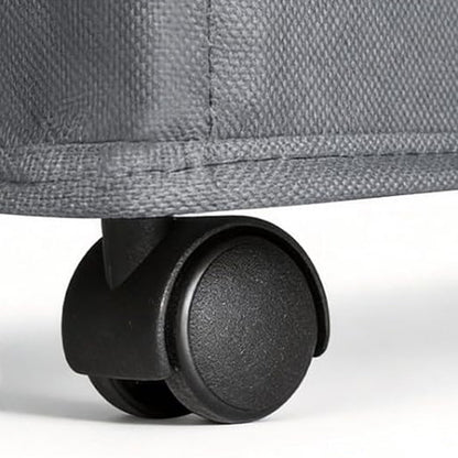65L Laundry Basket with Wheels and Lid-Grey