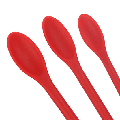 3Pcs Set Mini Silicone Spatula Reusable Cosmetics Splatula Jar Scrapers Red