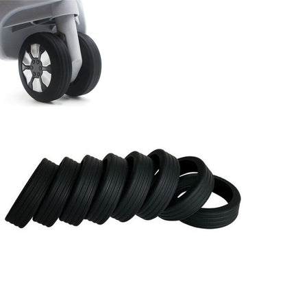 8Pcs Silicone Suitcases Wheel Protection Cover Luggage Accessories Black