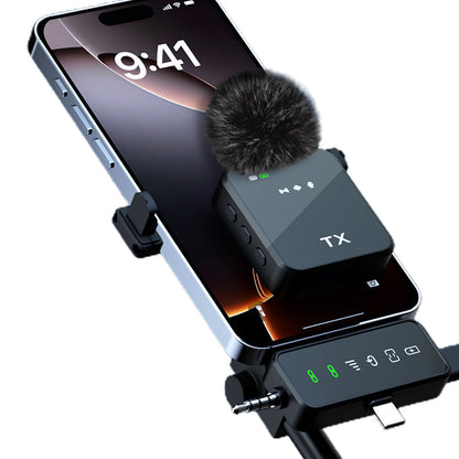 3-in-1 Wireless Lavalier Microphone 2.4G Plug and Play Mini Microphone for Recording Interview Vlogs