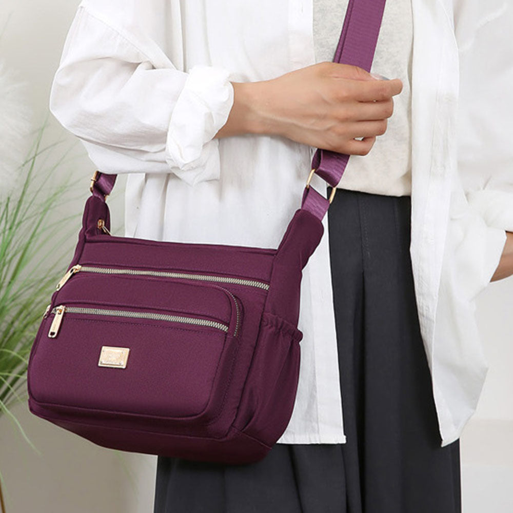 Fashion Large Capacity Messenger Crossbody Bag - Purple