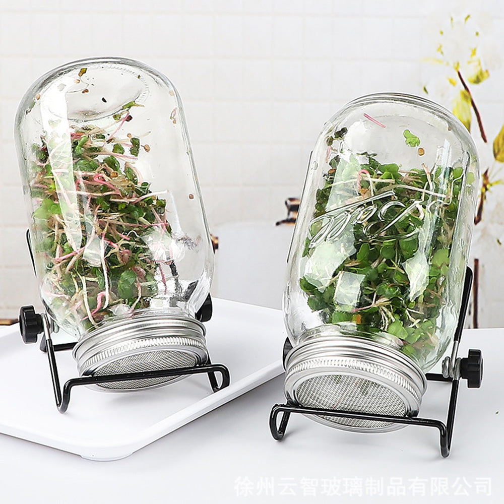 2Pcs Stainless Steel Sprouting Lid with Mesh Filter for 32 oz Wide Mouth Mason Jars