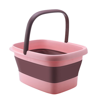 Collapsible Foot Bath Basin for Soaking Feet Foot Tub with Massage Acupoint-Pink