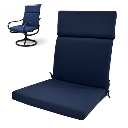 Water Resistant Seat Cushion Backrest Back Deep Chair Cushion - Navy