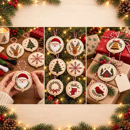 Christmas DIY Embroidery Felt Hanging Ornament Craft Kit For Adult - Santa Claus