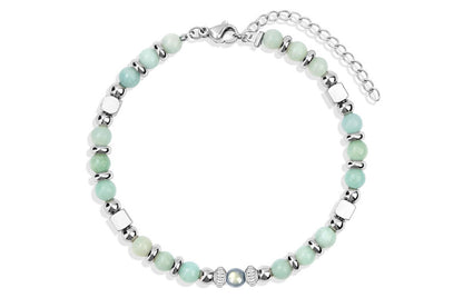 Gift for Women Moonstone Bracelet Amazonite Jasper Stainless Steel Bracelet -Daughter Gifts