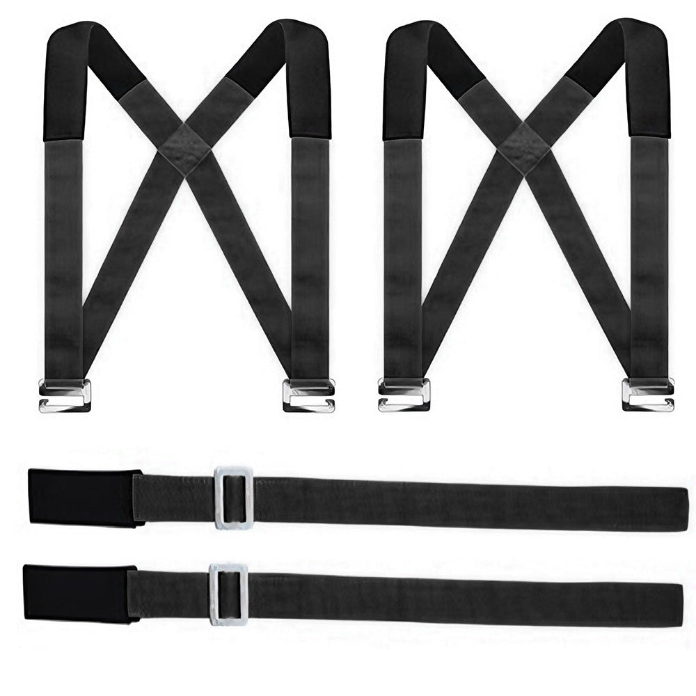 Furniture Moving Strap Set with 5cm Wide Belts and 270kg Load Capacity - Black