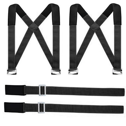 Furniture Moving Strap Set with 5cm Wide Belts and 270kg Load Capacity - Black