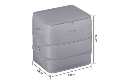 2Pcs 3 Layer Ultra Space Saving Self Compression Organizer Heavy Duty Moving Storage Bag-Grey