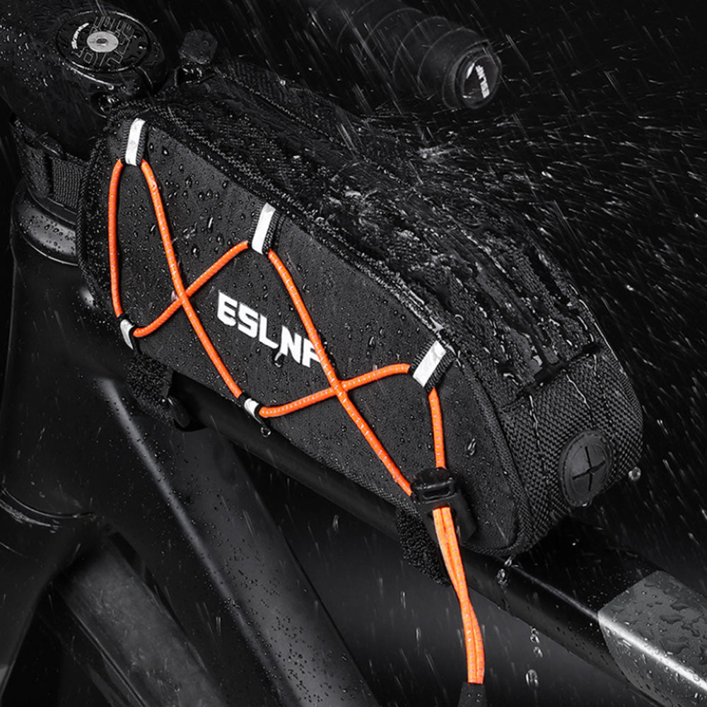 Bike Frame Bag Bicycle  Front Top Tube Storage Bag with Reflective Ropes for Road Cycling