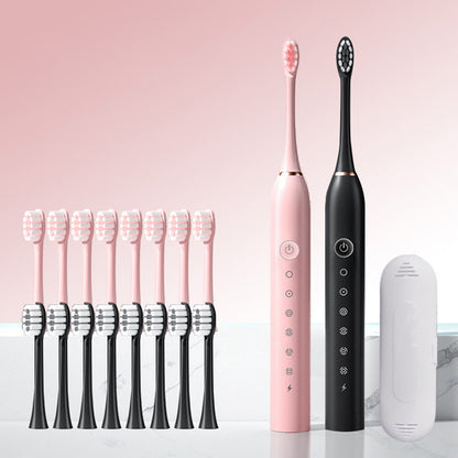 Couple's Electric Toothbrush Set with 2 Handles & Travel Case Style 3