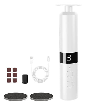 2in1 Electric Foot Callus Remover Foot File Nail Grinder Rechargeable Foot Sander Pedicure Tool for Feet Dry Dead Skin-White