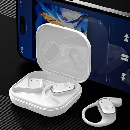 Wireless Open Ear Earbuds Earhooks Style Bluetooth 5.3 Headphones White
